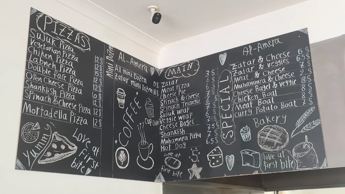 Menu, Al Amera Lebanese bakery
