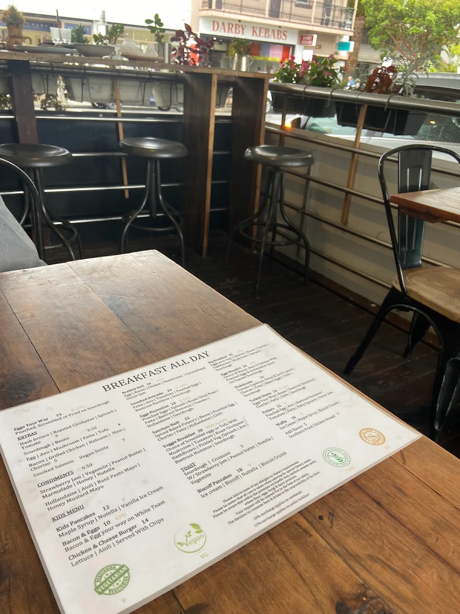 Menu, Sanctum Cafe