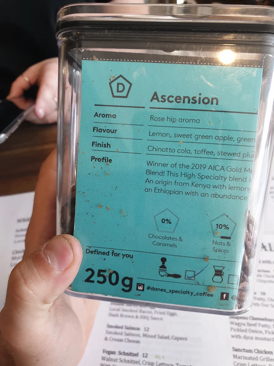 Menu, Sanctum Cafe
