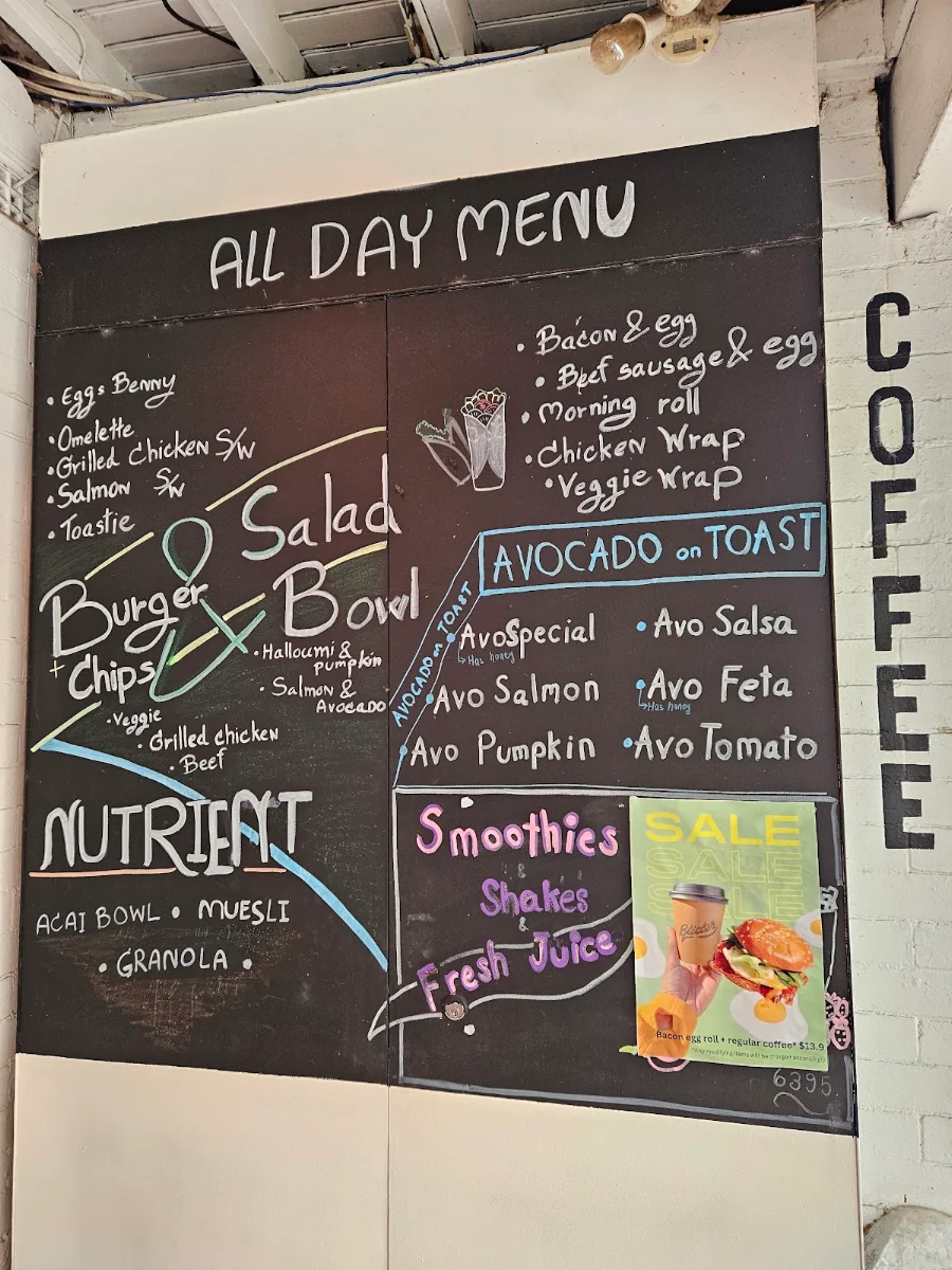 Menu, Glider Cafe
