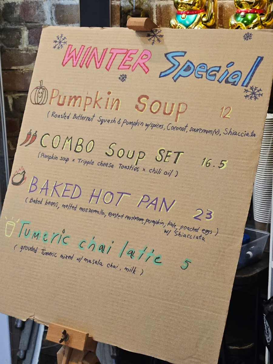 Menu, Glider Cafe