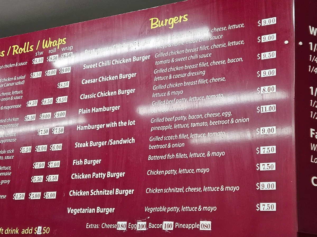 Menu, Wild Rooster Chicken Shop