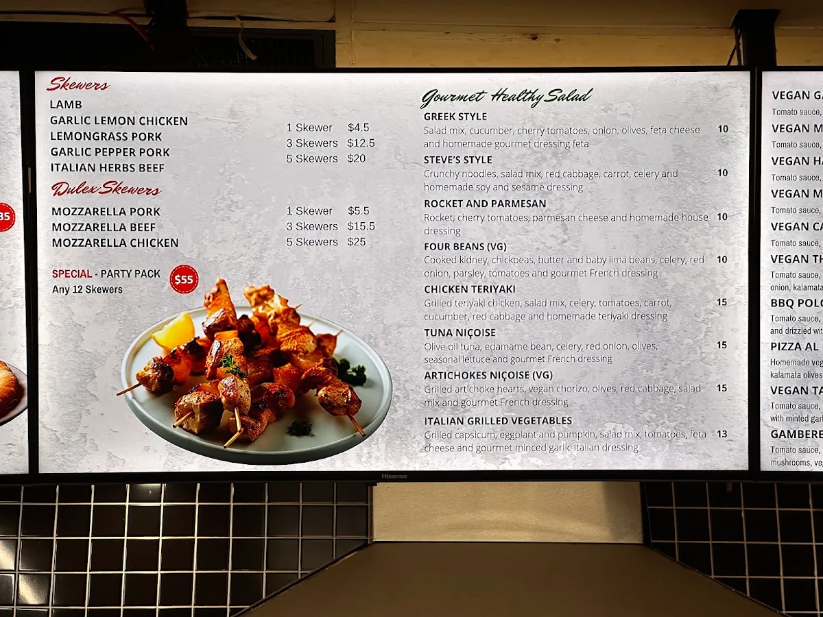 Menu, P2Pizza