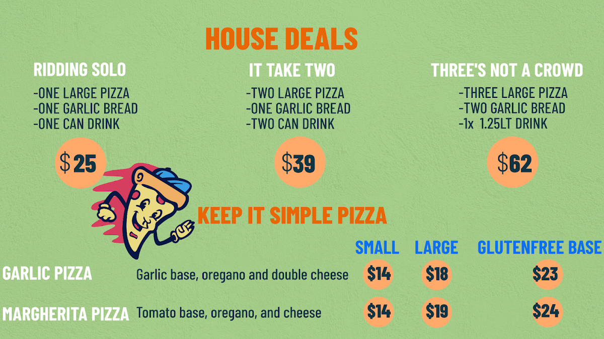 Menu, P2Pizza