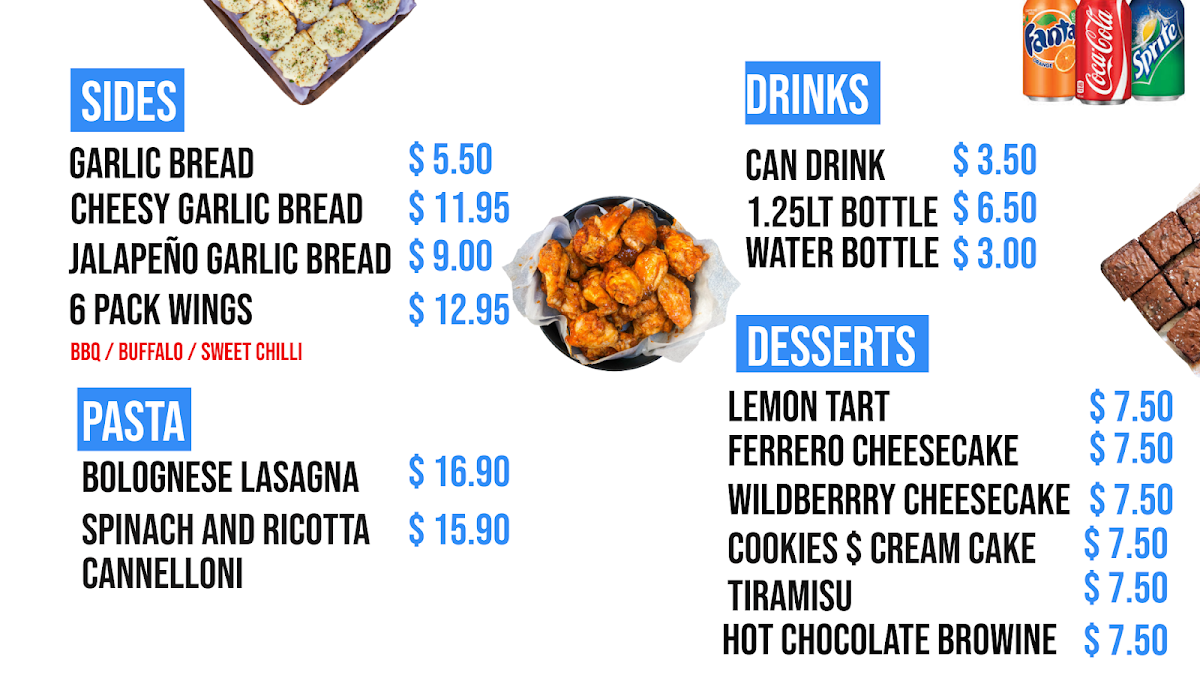Menu, P2Pizza