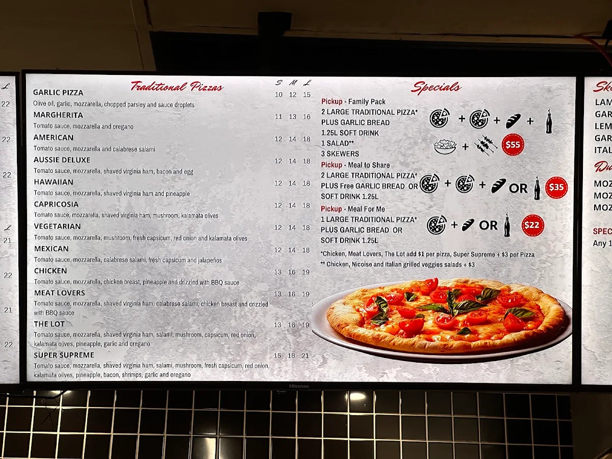 Menu, P2Pizza