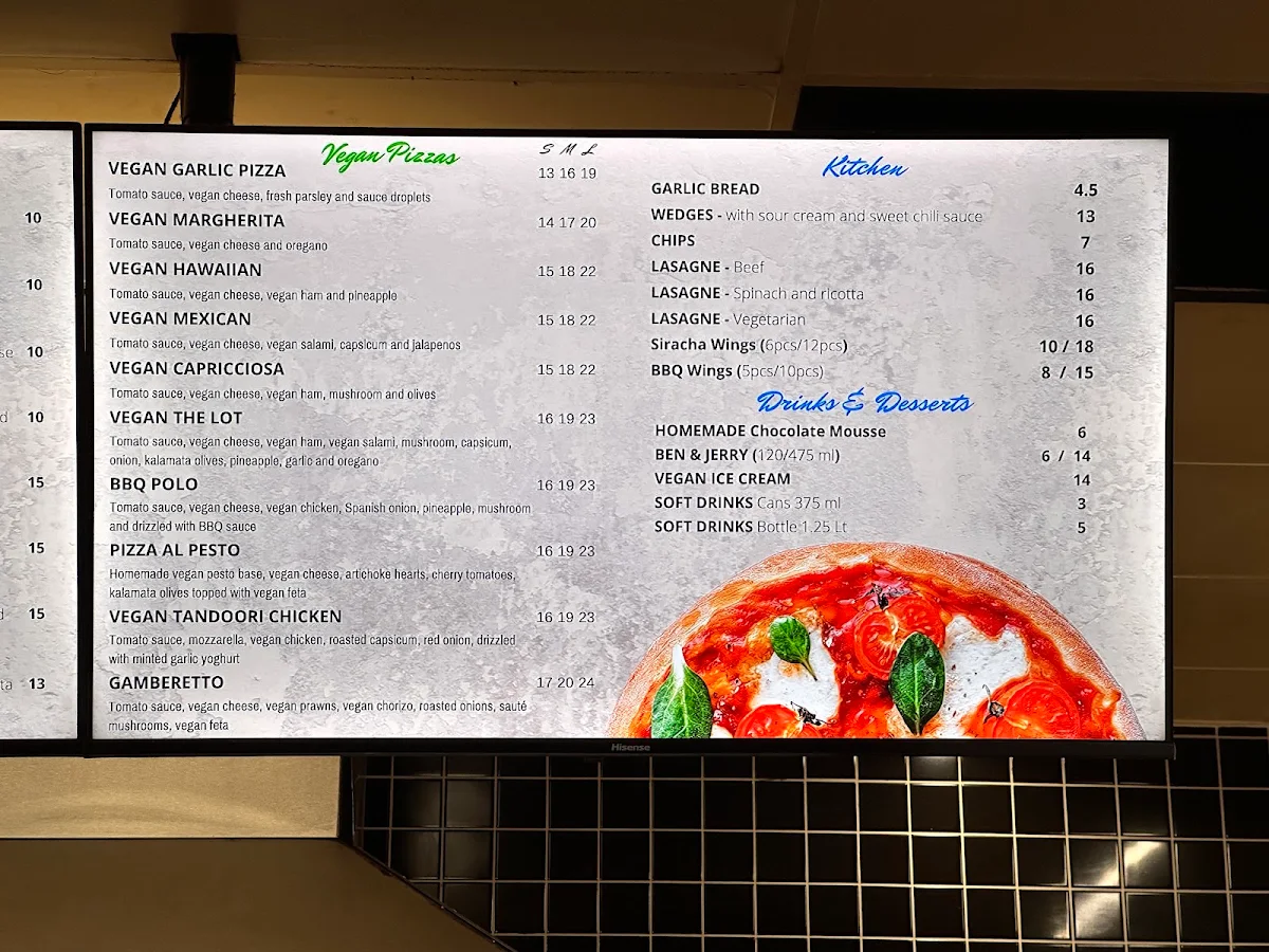 Menu, P2Pizza