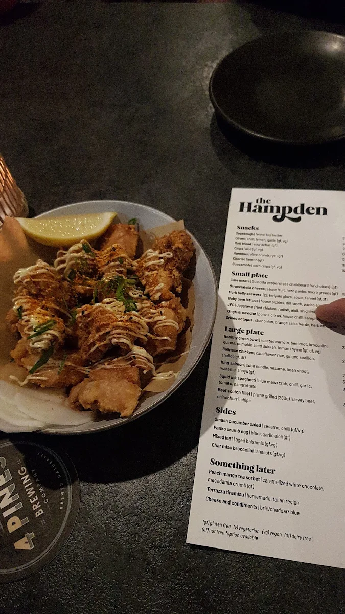 Menu, The Hampden Hotel