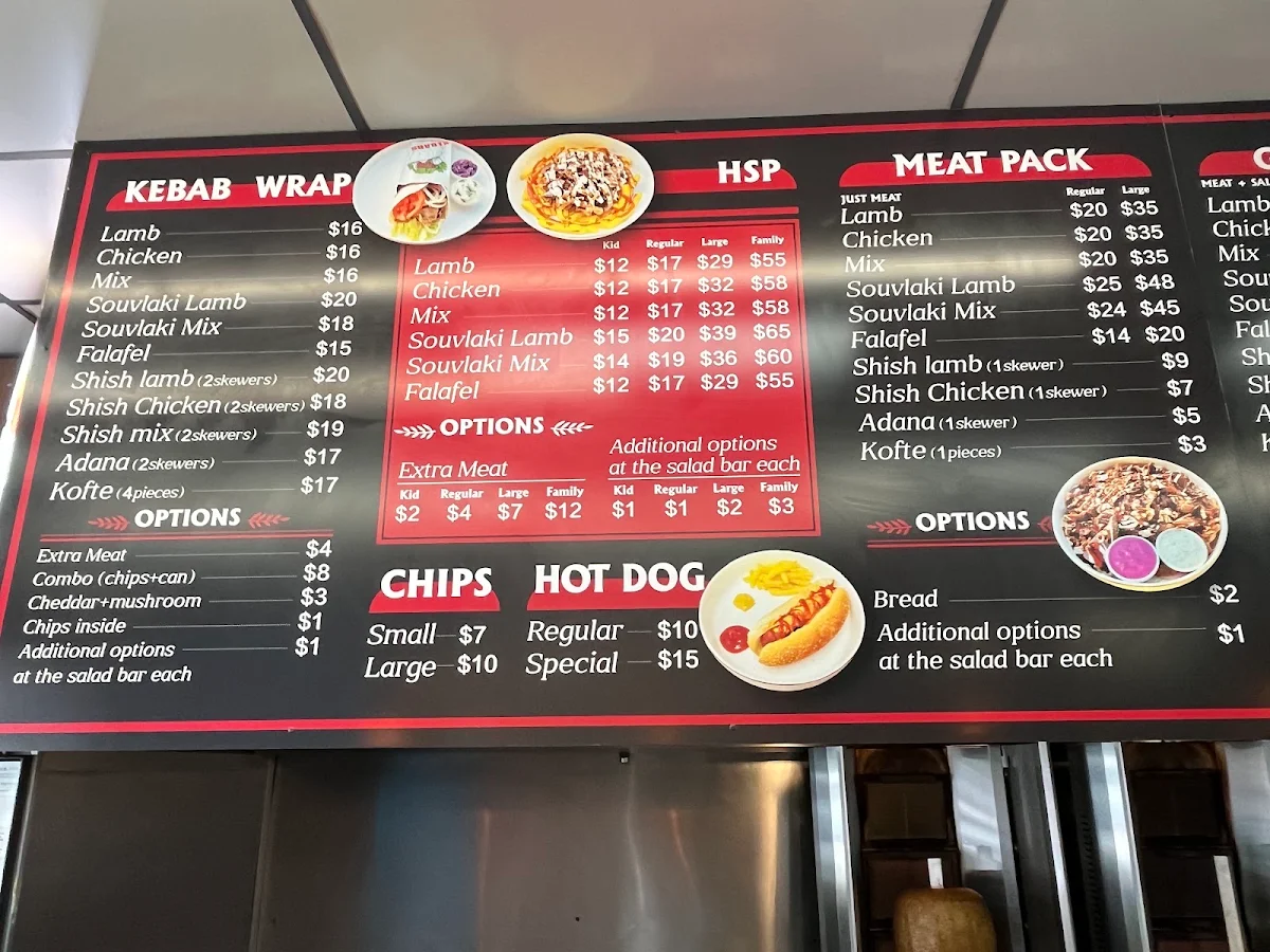 Menu, Hannah Kebabs