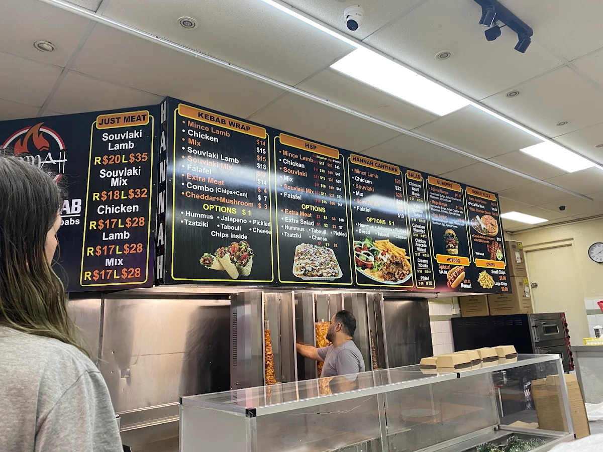 Menu, Hannah Kebabs