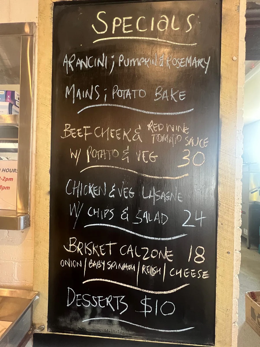 Menu, Paxton Pub