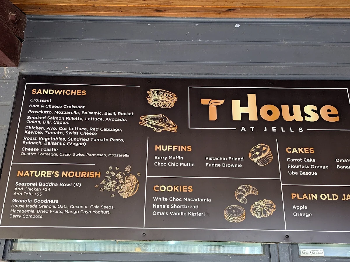 Menu, T House at Jells