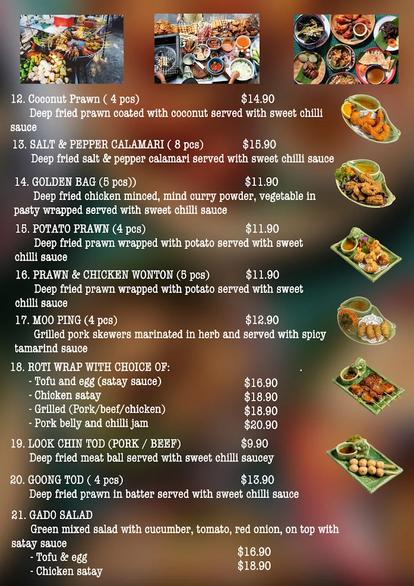 Menu, I Spice Thai Restaurant