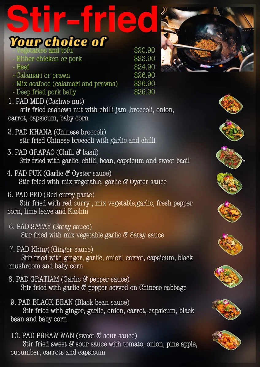 Menu, I Spice Thai Restaurant