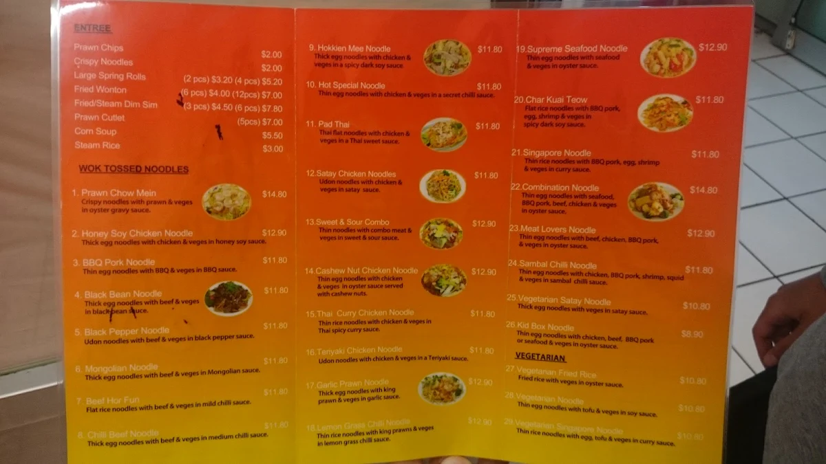 Menu, Chinese Takeaway - Noodle & Rice