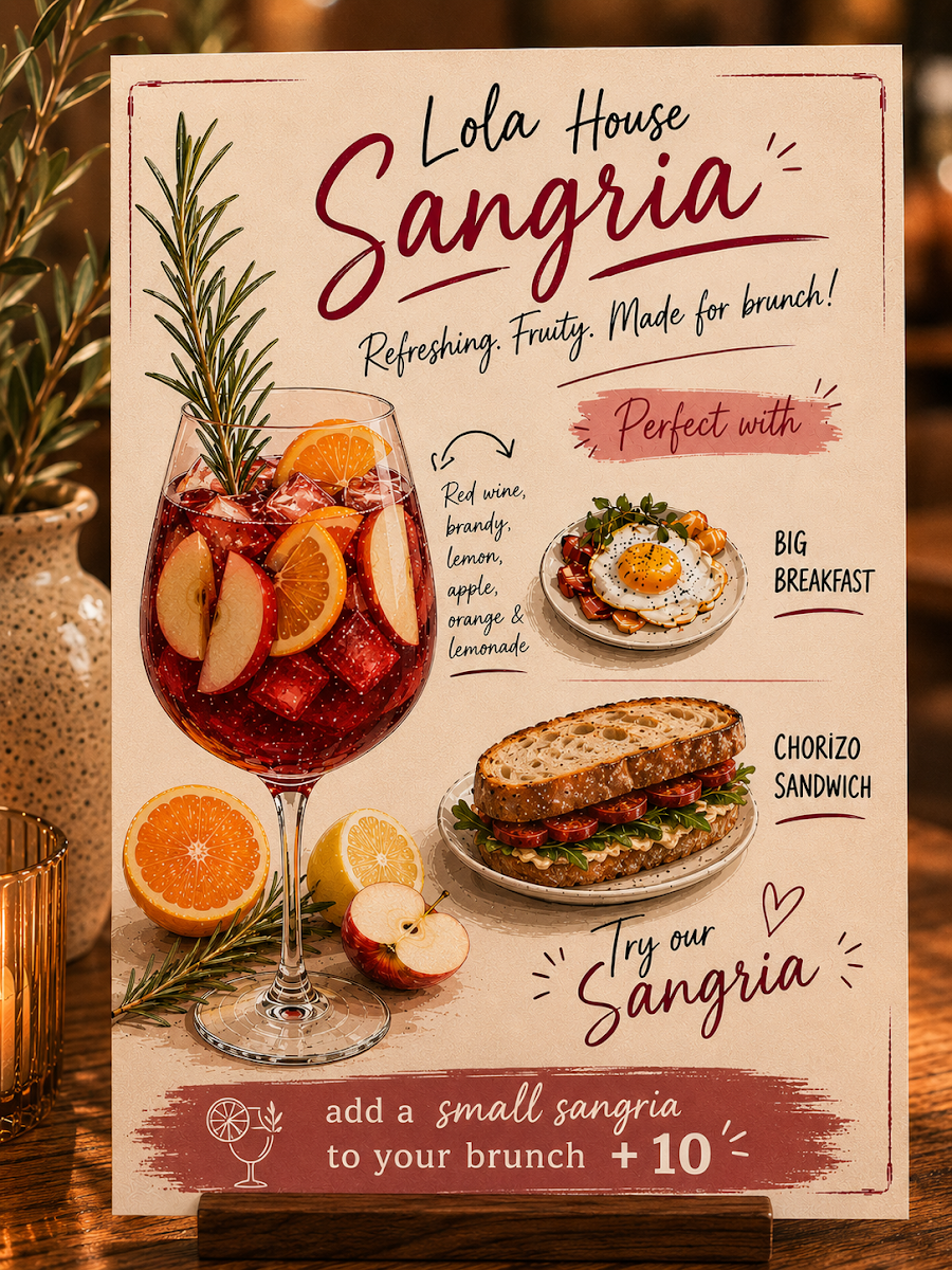 Menu, Lola Café