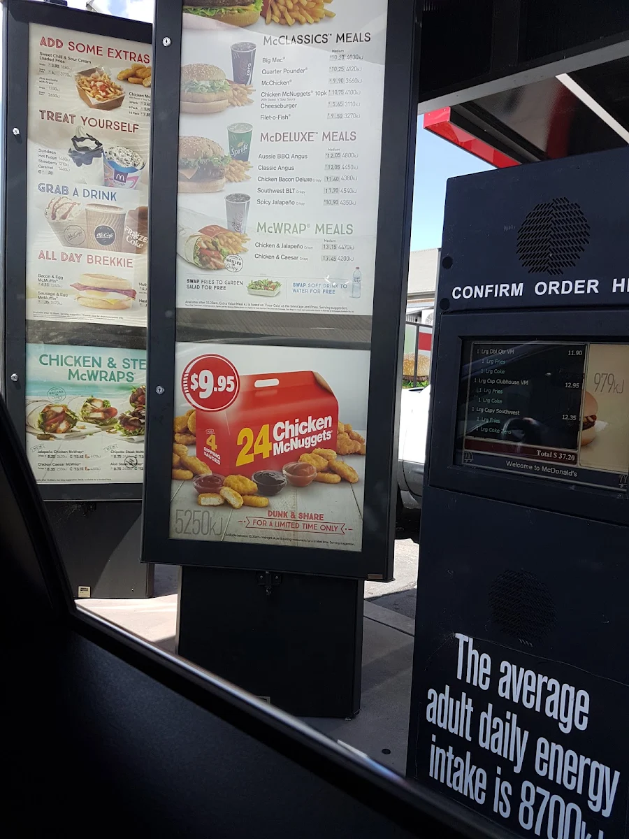 Menu, McDonald's Goulburn South