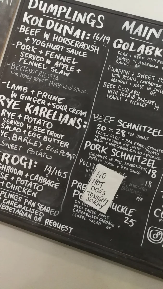 Menu, Polo Restaurant opening hours Wednesday to Saturday
