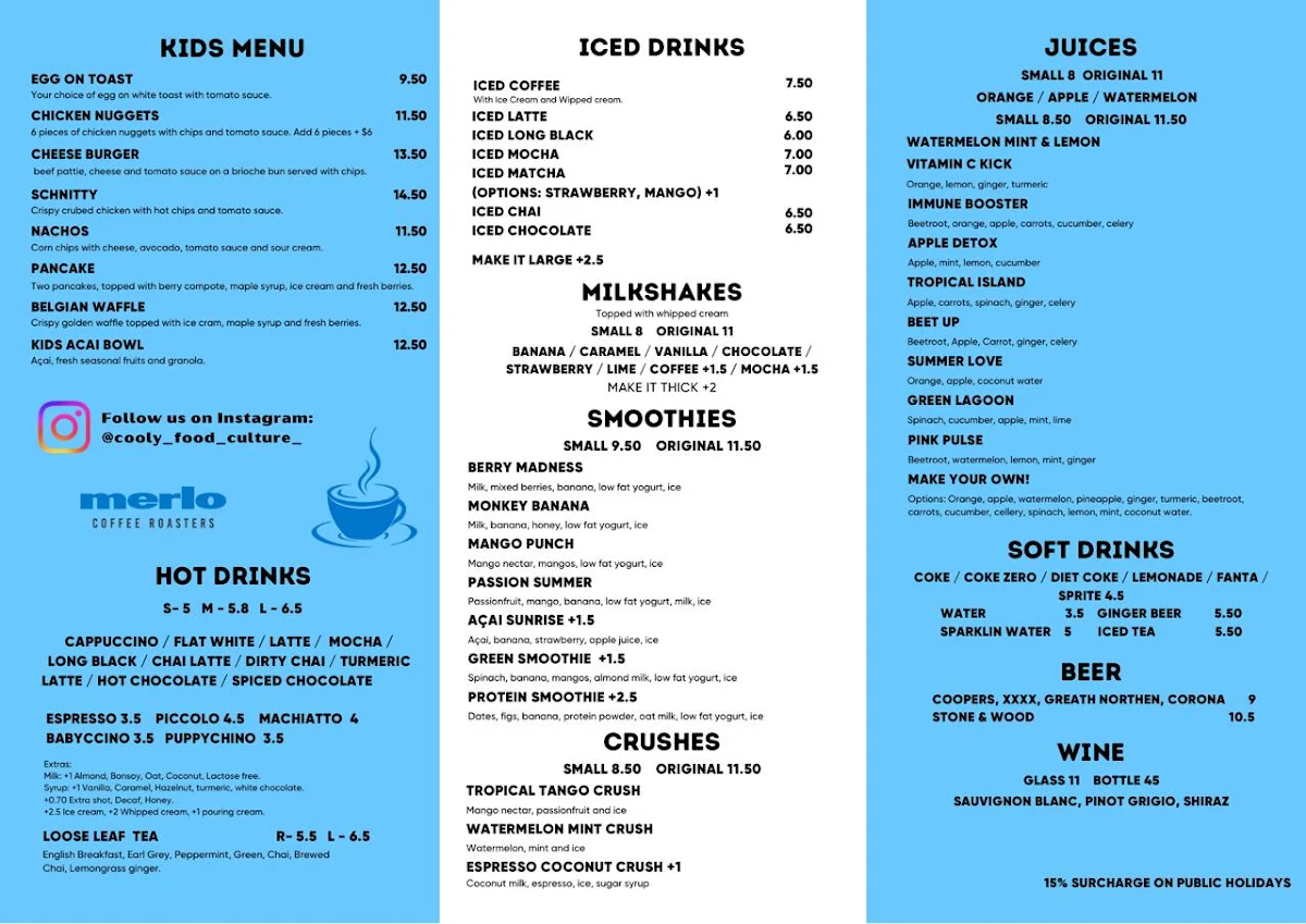 Menu, Cooly food culture