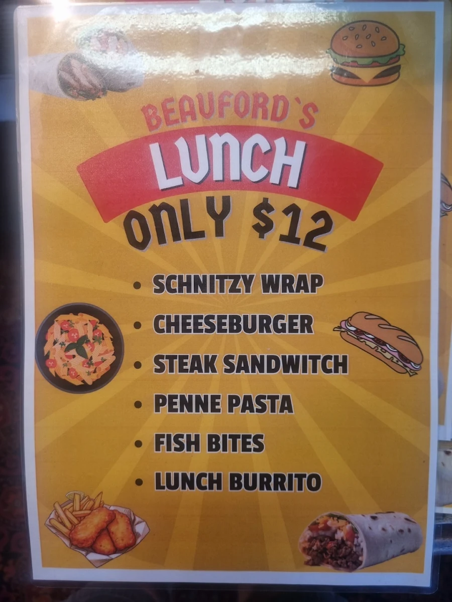 Menu, Beauford Hotel