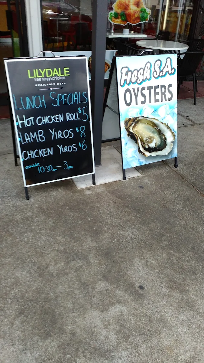 Menu, Collinswood Chicken and Seafood