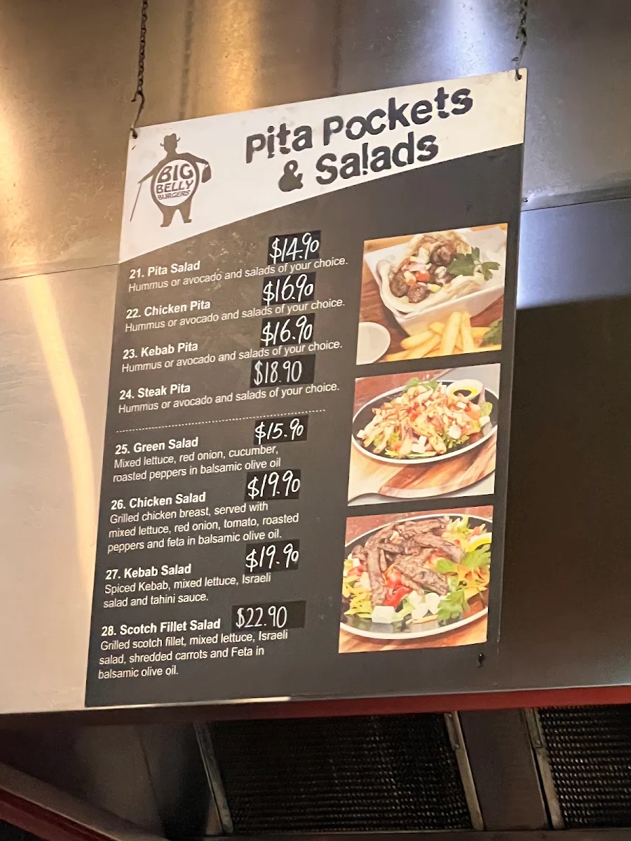 Menu, Big Belly Burgers