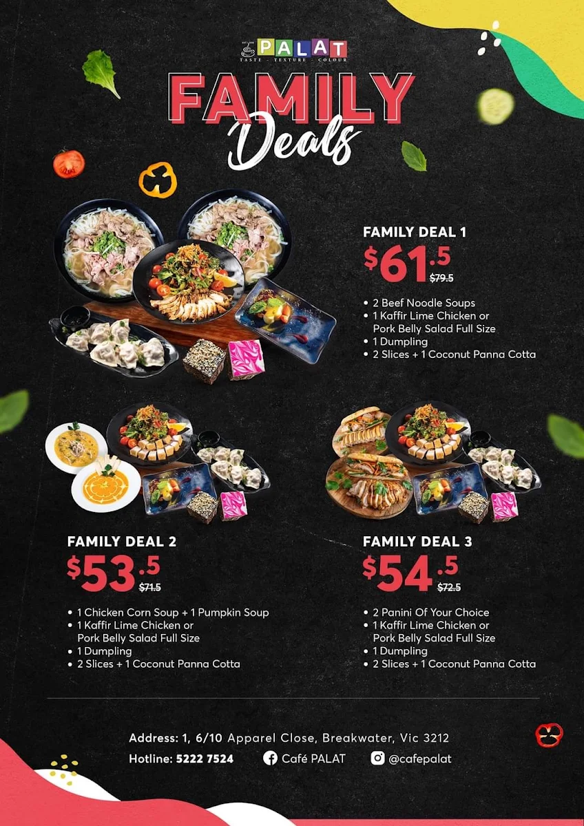 Menu, Café Palat