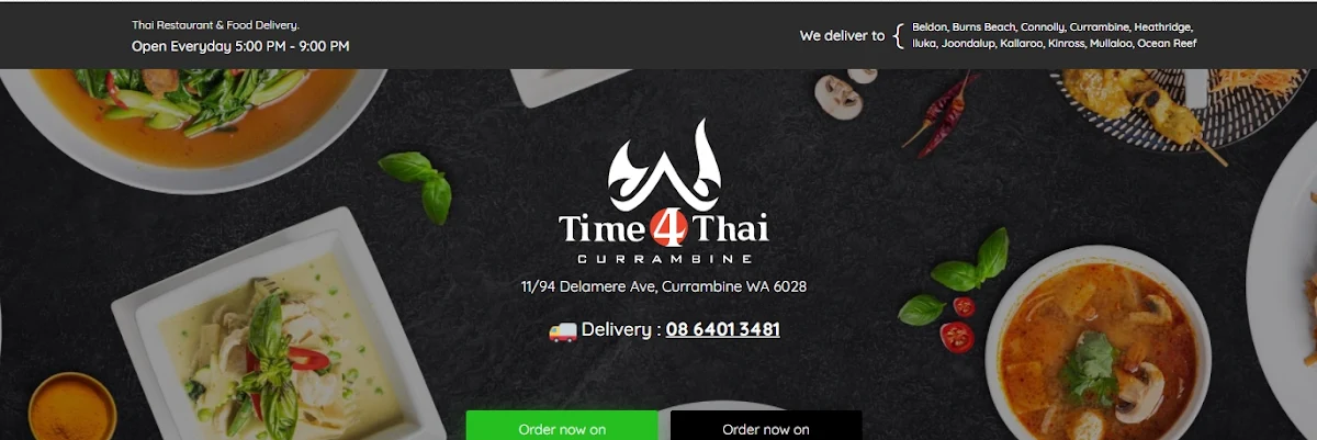 Menu, Time 4 Thai Currambine