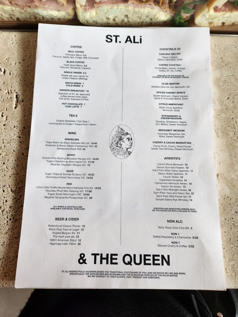 Menu, Majesty Coffee