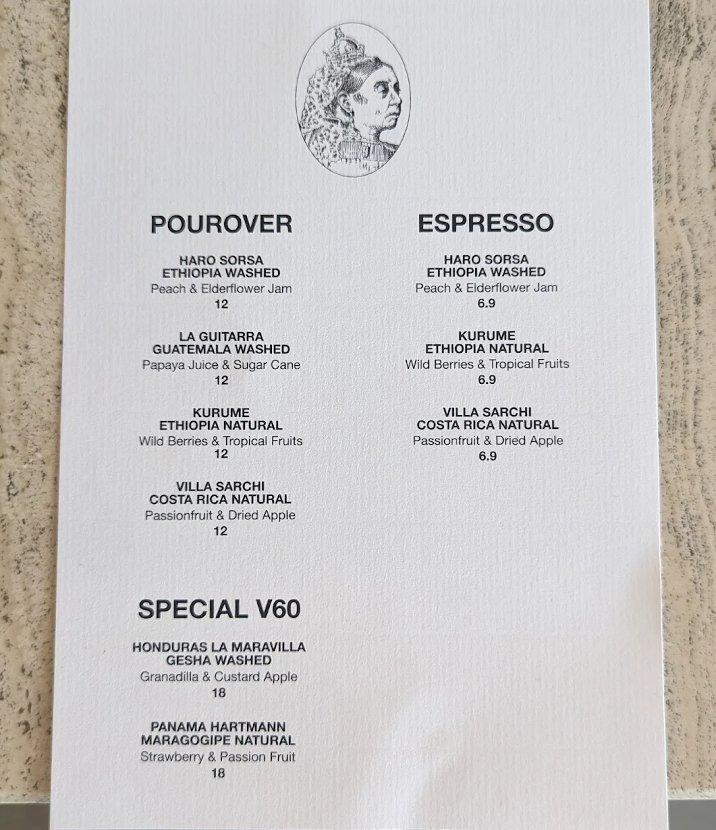 Menu, Majesty Coffee