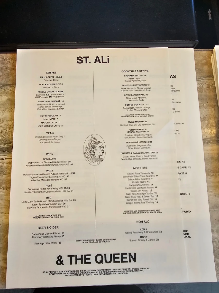 Menu, Majesty Coffee