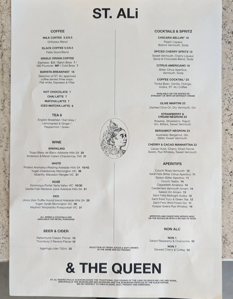 Menu, Majesty Coffee