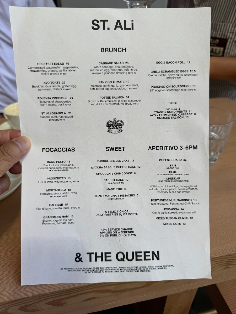 Menu, Majesty Coffee