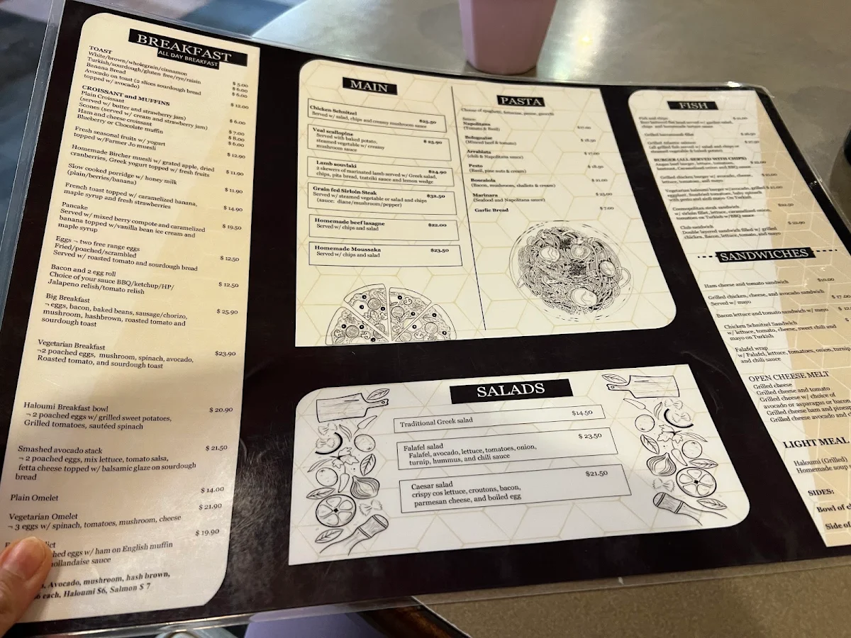 Menu, Cosmopolitan Cafe Bondi Junction