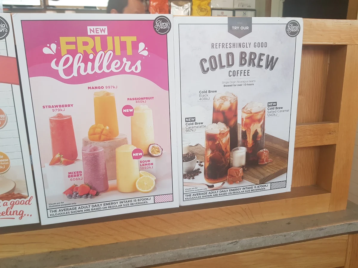 Menu, Gloria Jean's Springvale