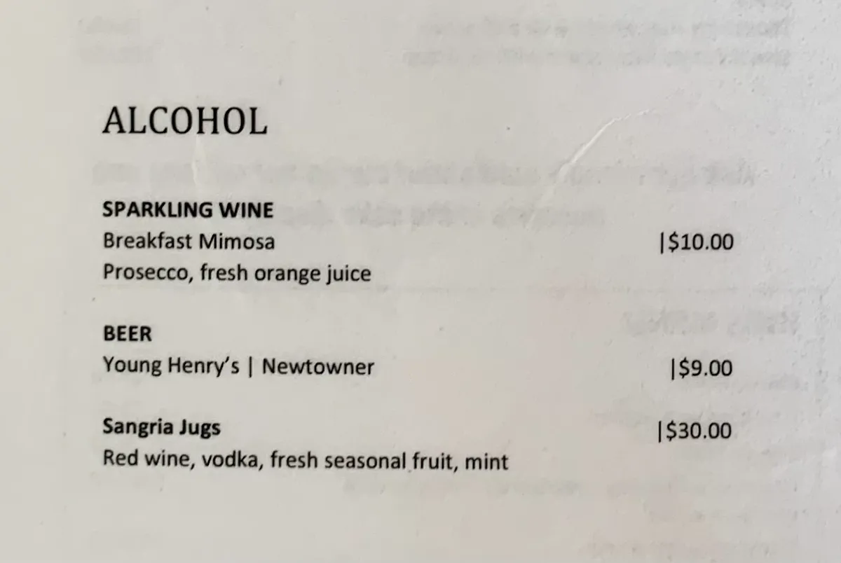 Menu, The Heights Cafe AU