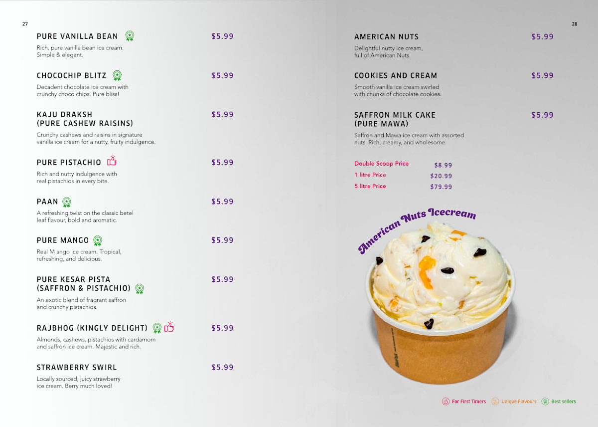 Menu, Dessert Corner Lounge Truganina
