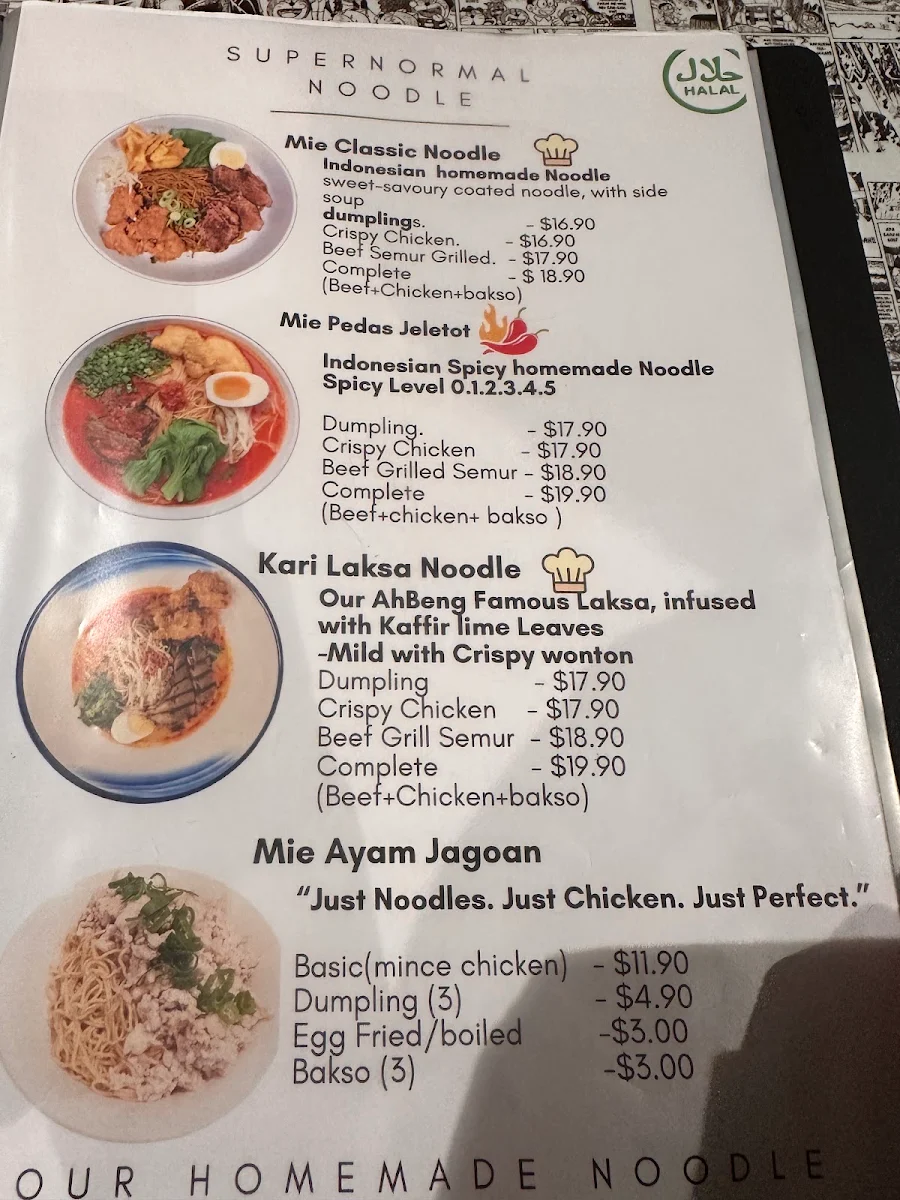 Menu, Ah Beng Indonesia