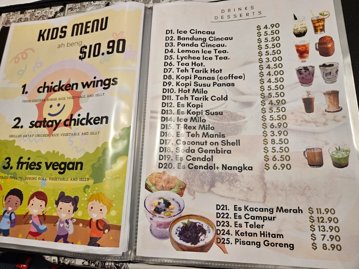 Menu, Ah Beng Indonesia