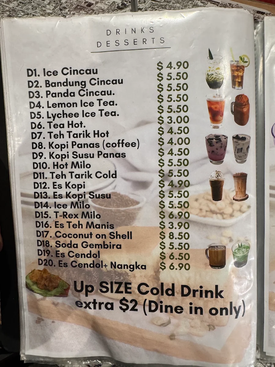 Menu, Ah Beng Indonesia