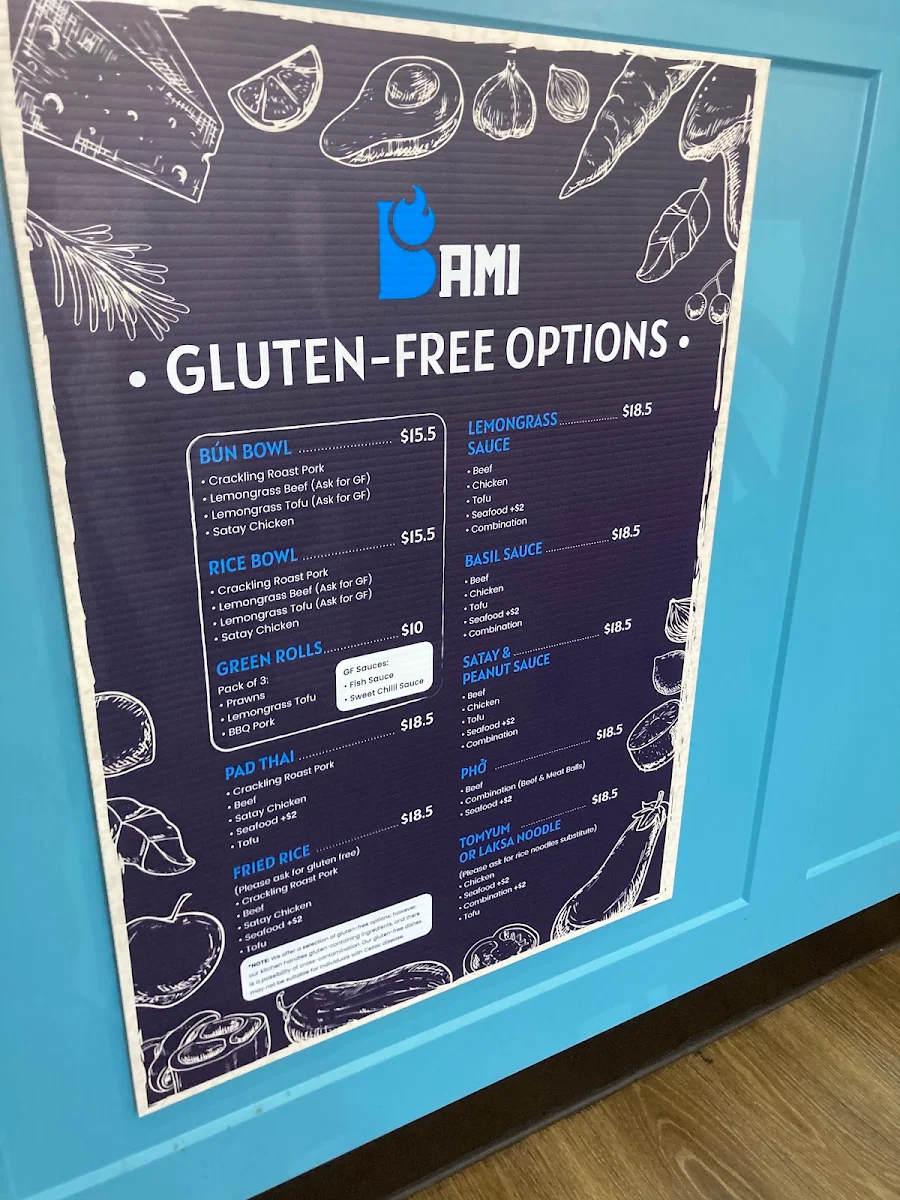 Menu, Bami Warrnambool