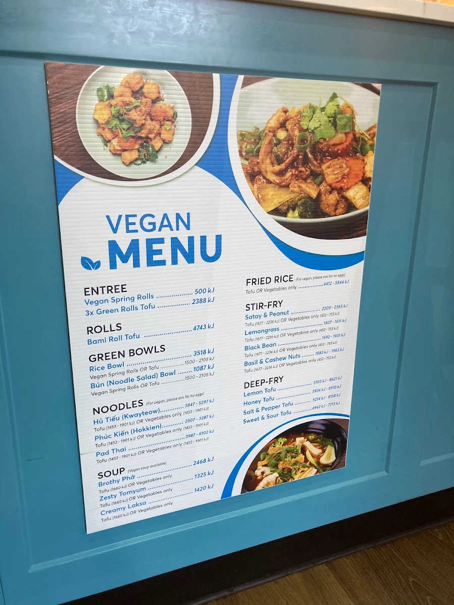 Menu, Bami Warrnambool