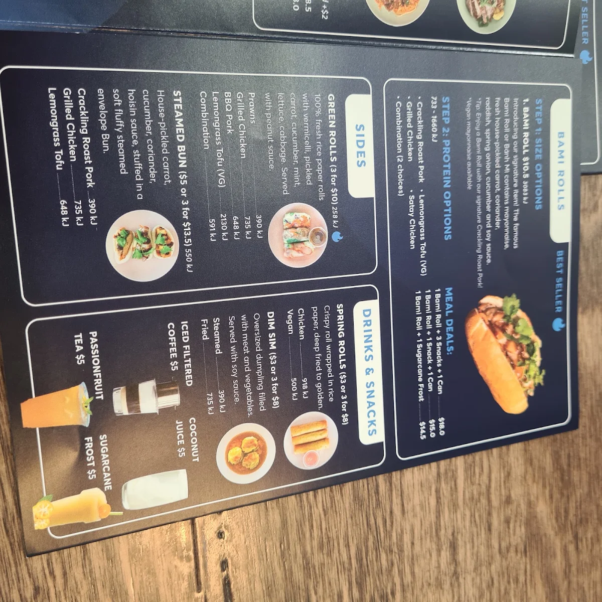 Menu, Bami Warrnambool