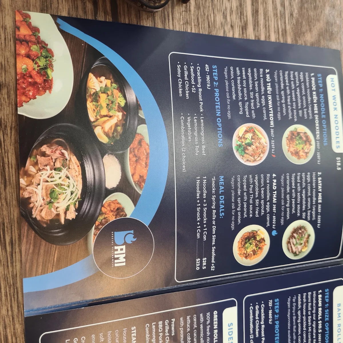 Menu, Bami Warrnambool