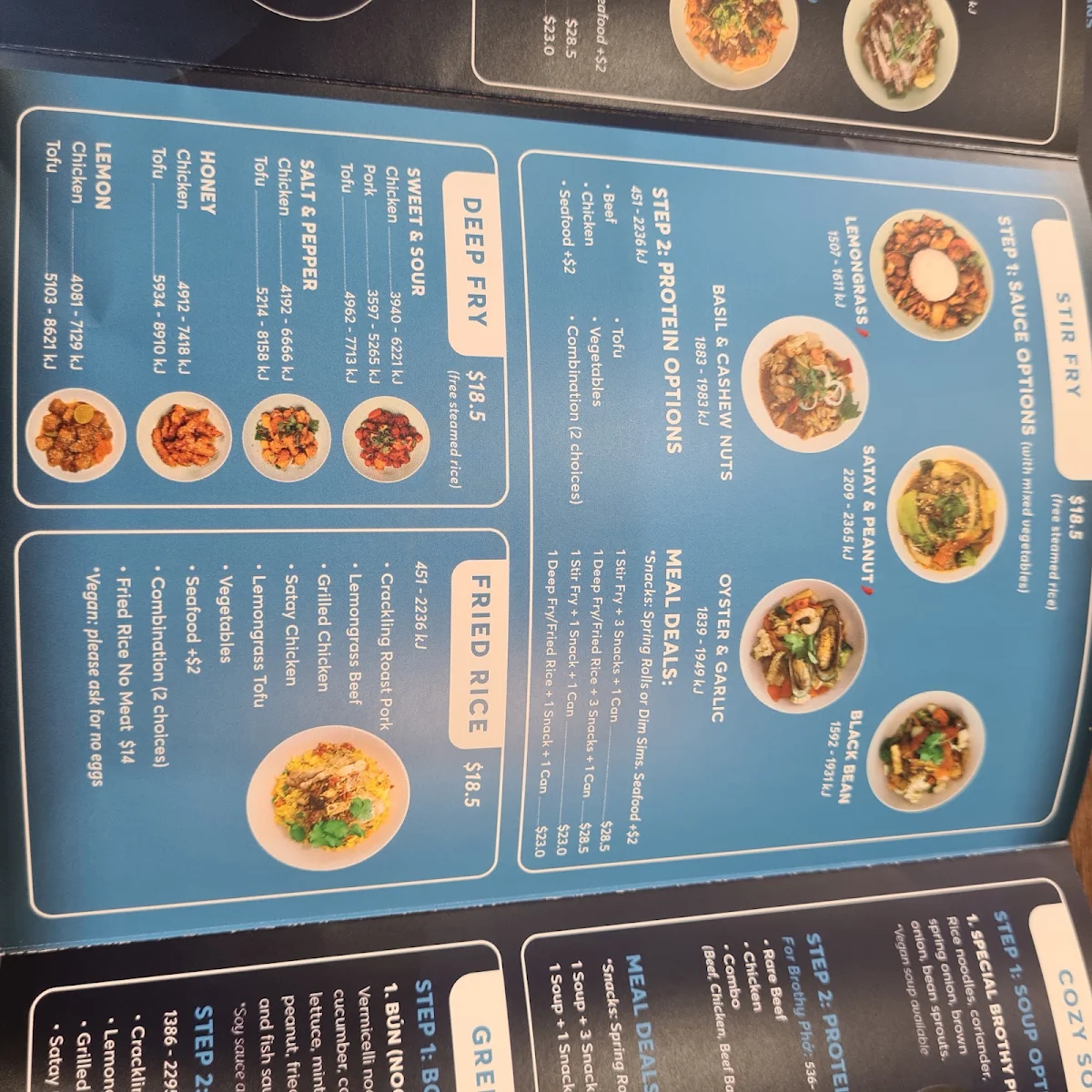 Menu, Bami Warrnambool