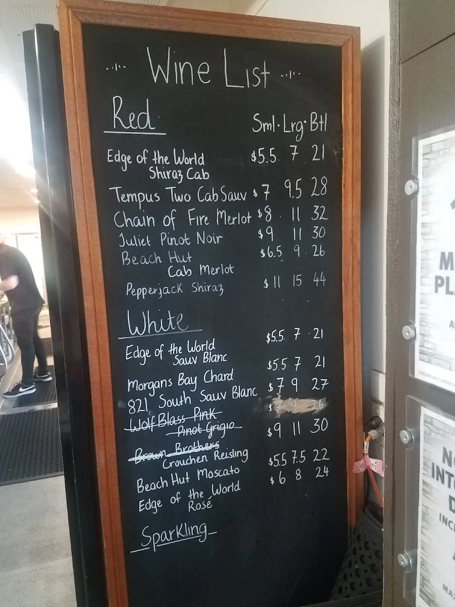 Menu, Hotel Allen