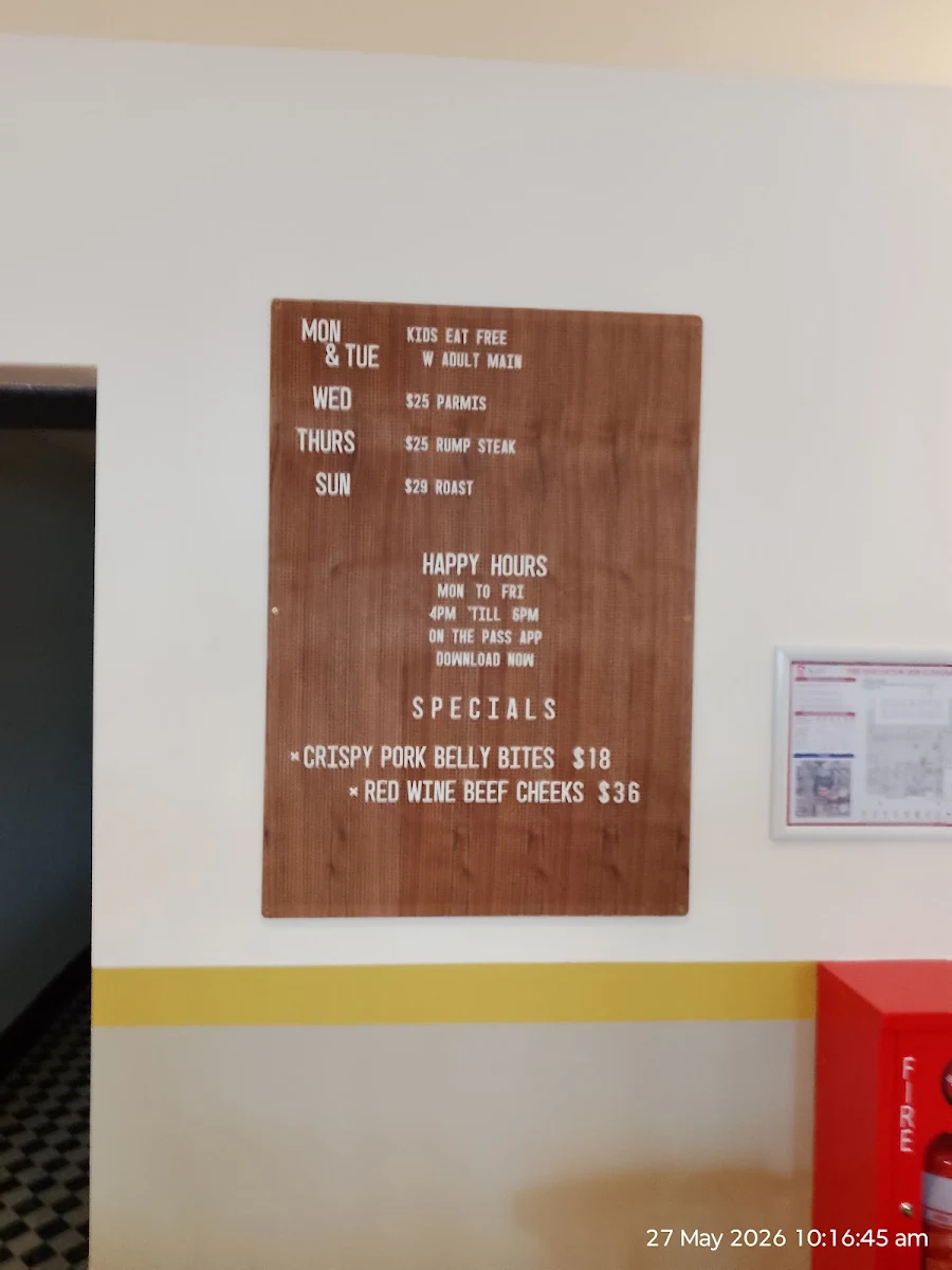 Menu, Hotel Allen