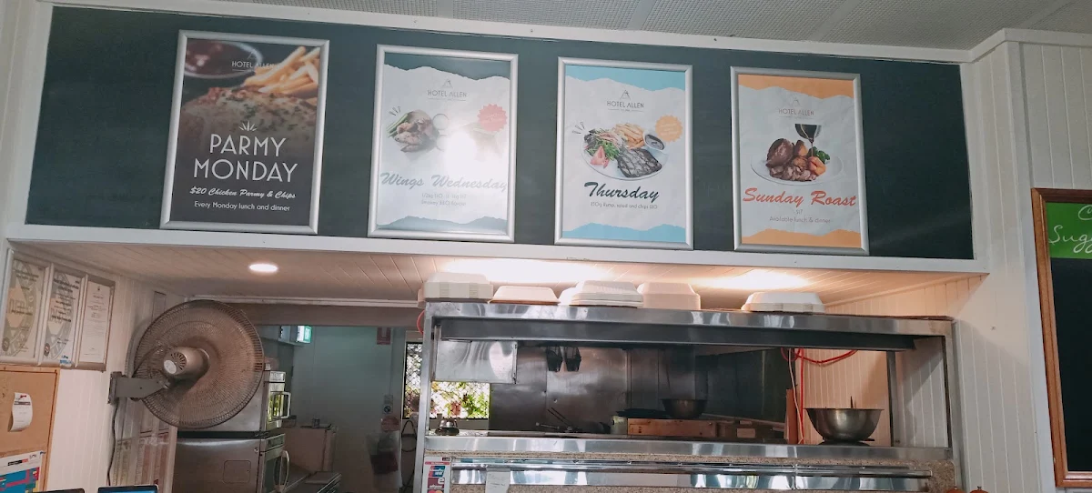 Menu, Hotel Allen