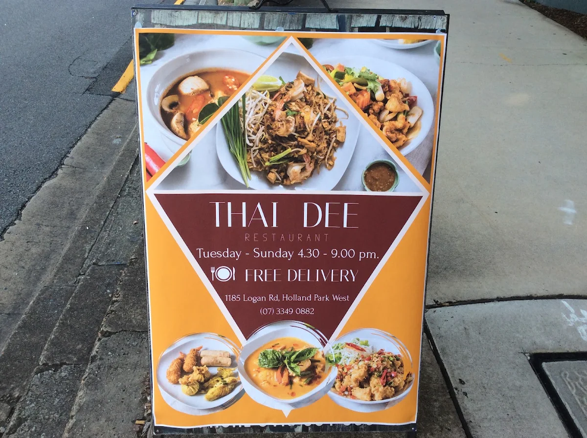 Menu, Thai Dee Restaurant