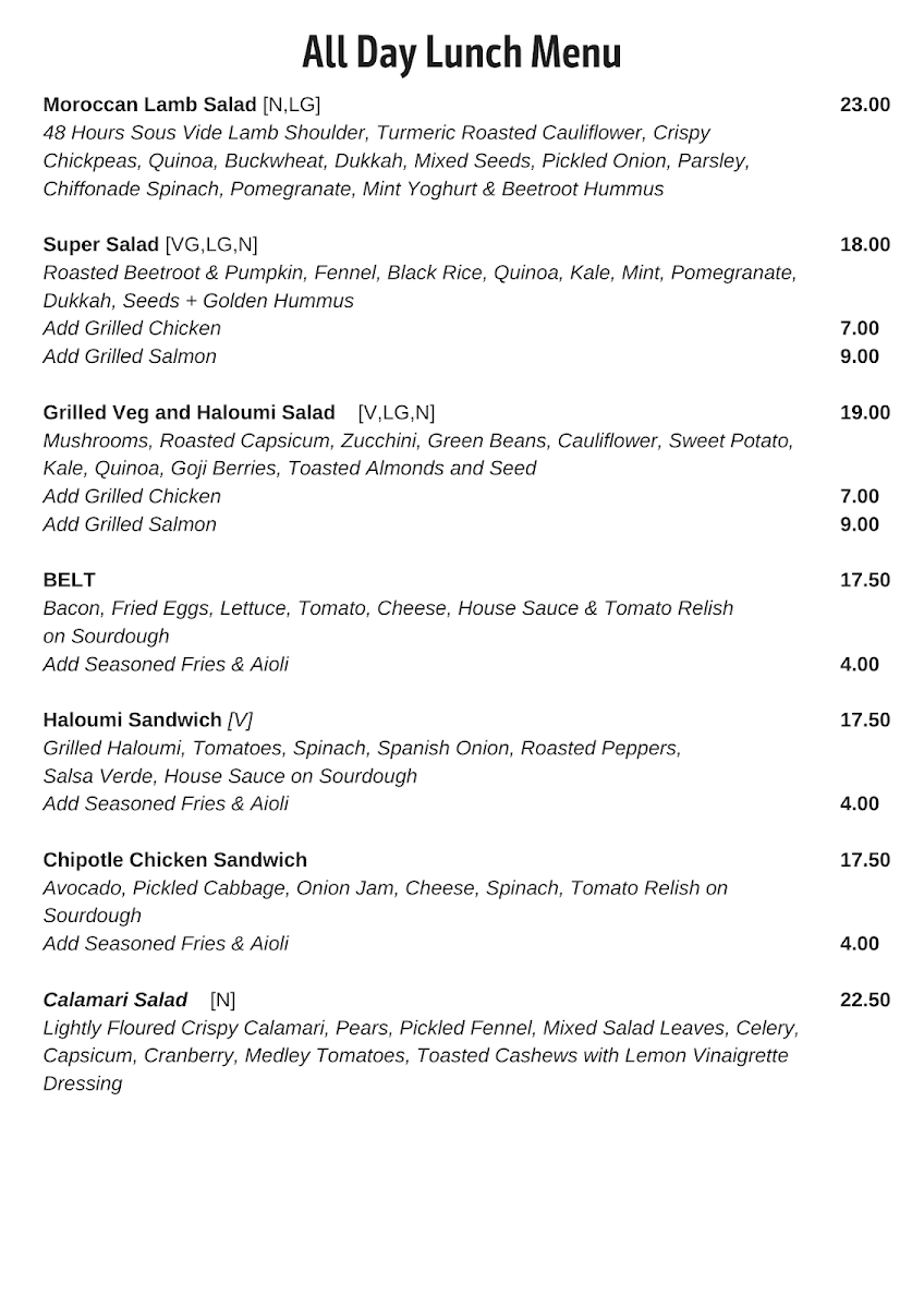 Menu, The Colonel's Son